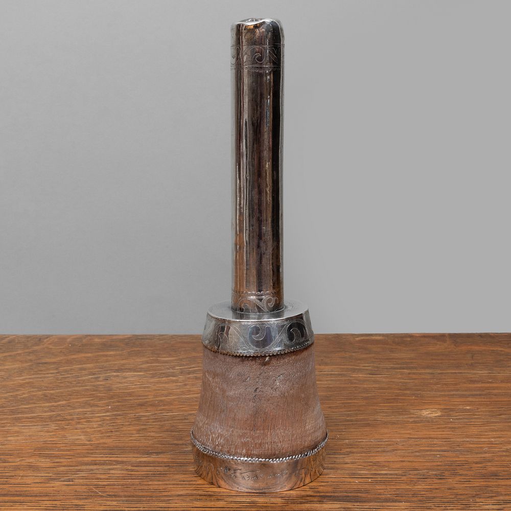 Appraisal: Silver Plate Mounted Carver's Mallet Inscribed indistinctly x in diam