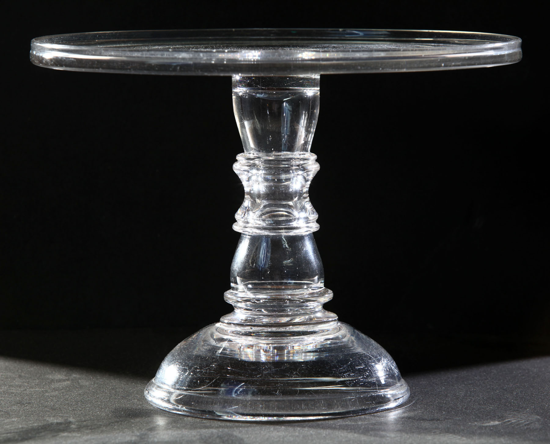 Appraisal: GLASS SALVER OR CAKE STAND Probably Wheeling West Virginia nd