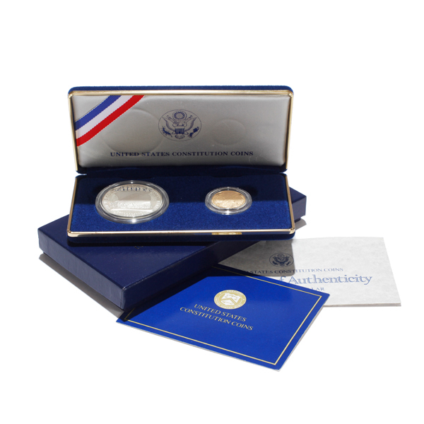 Appraisal: US Mint Constitution Coin Proof Set Gold Coin Silver Dollar