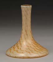 Appraisal: KEW BLAS IRIDESCENT VASE Iridescent gold on cream fishnet decoration