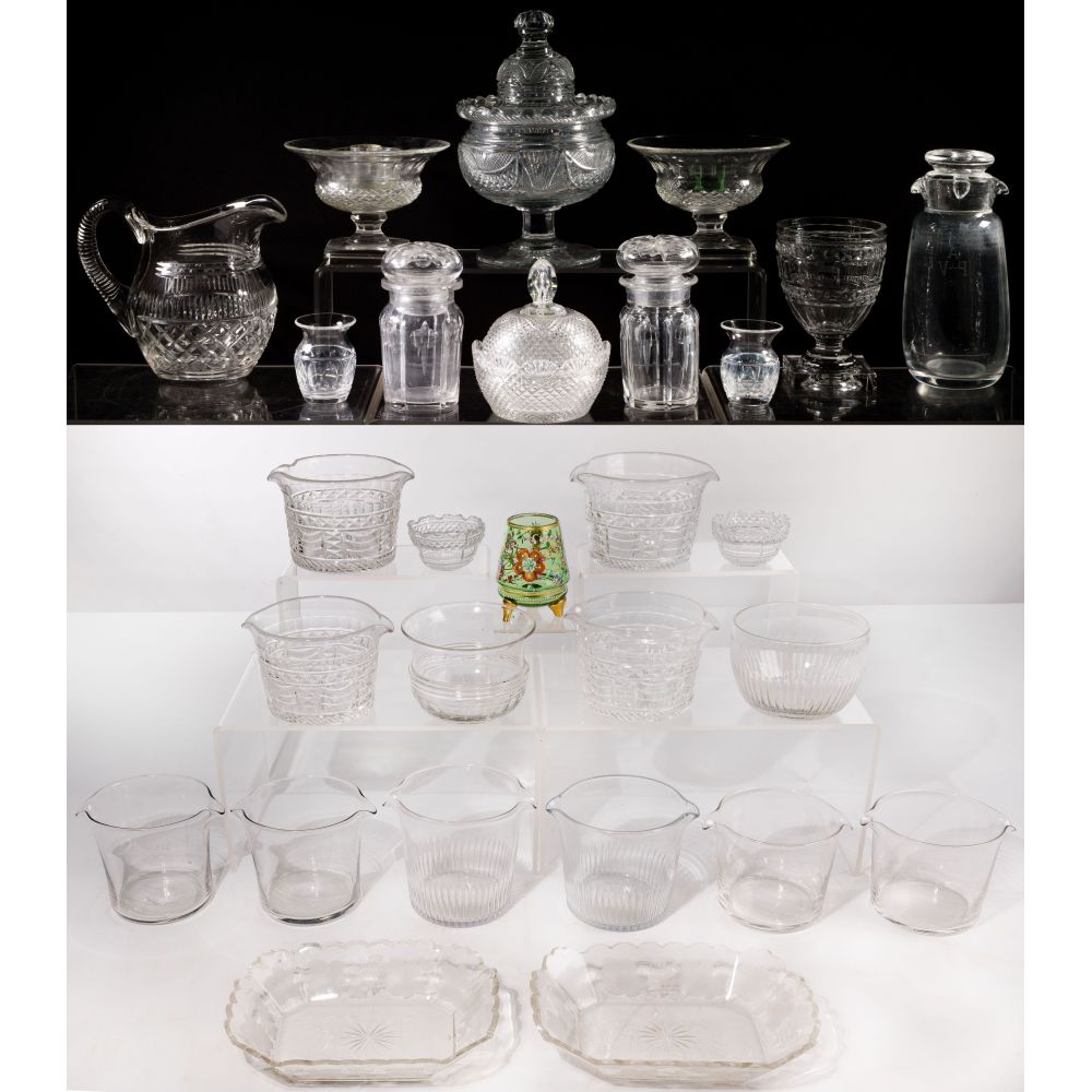 Appraisal: GLASS TABLEWARE ASSORTMENT items including a Stueben pitcher with lid