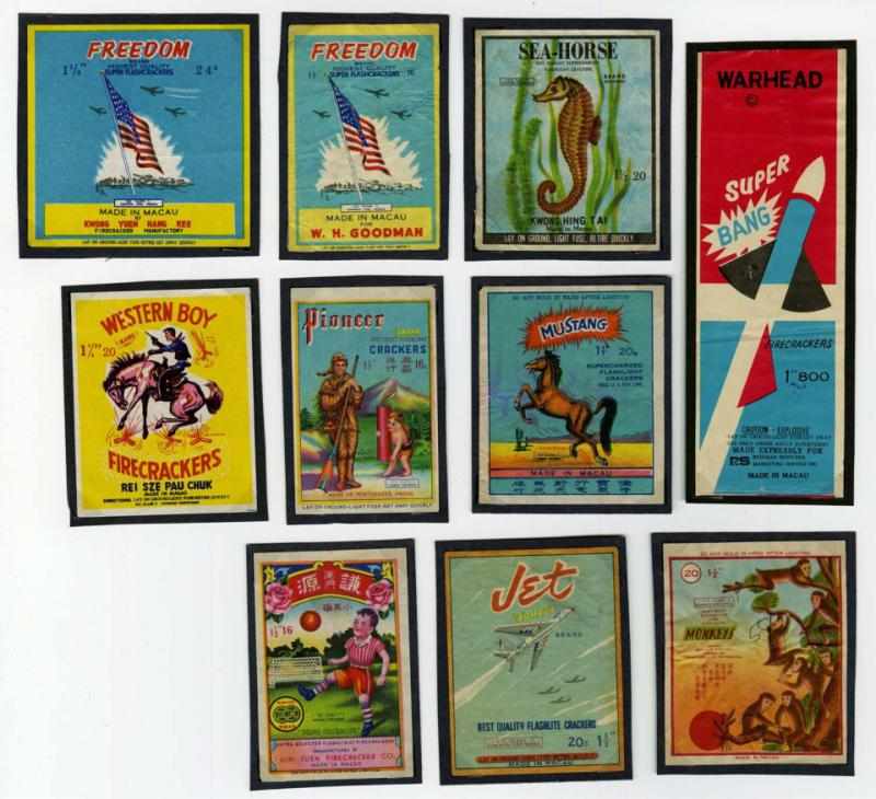 Appraisal: Lot of Firecracker Labels Includes Freedom Sea-Horse Mustang Western Boy