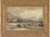 Appraisal: JERVIS MCENTEE American - SKATING PARTY IN WINTER Oil on