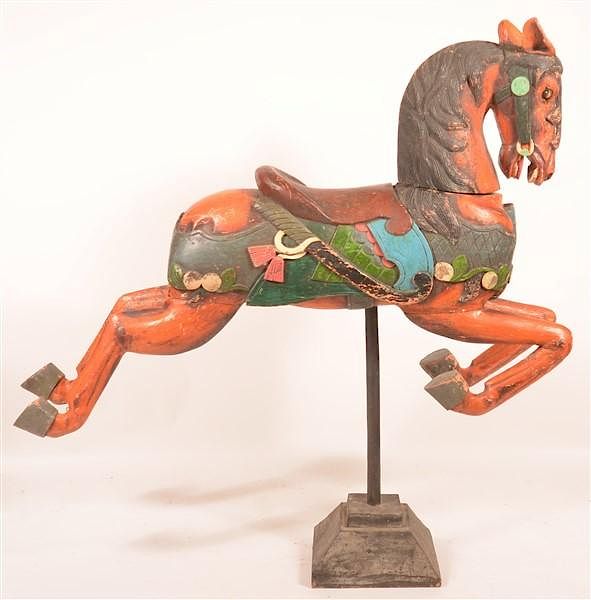 Appraisal: Vintage Carved and Painted Carousel Horse Vintage Carved and Painted