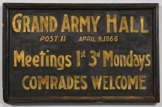 Appraisal: GAR Meeting Hall Sign Double Sided Double Sided GAR G