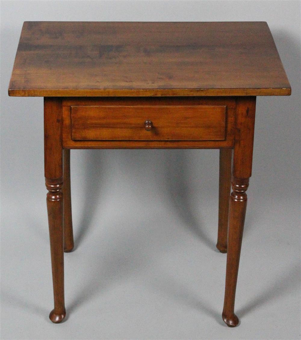 Appraisal: QUEEN ANNE STYLE ONE DRAWER CHERRYWOOD SIDE TABLE having a