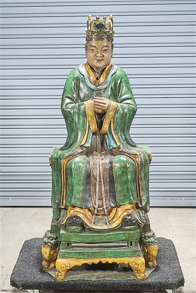 Appraisal: Chinese polychrome porcelain seated figure x x approx Condition wear