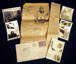 Appraisal: Pcs Signed Hawks Jernigan ANTIQUE AVIATION EPHEMERA PHOTOGRAPHS Texas Company