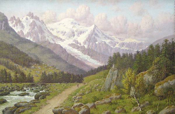 Appraisal: William Baptiste Baird American - Alpine Landscape signed 'W B