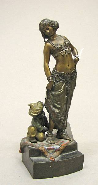 Appraisal: An Austrian cold painted figural group of harem girl and