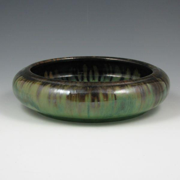 Appraisal: Fulper low bowl in Flemington Green Flambe glaze Marked with