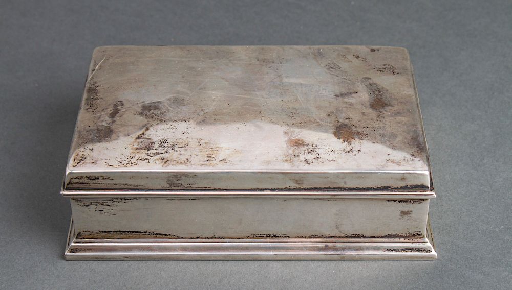 Appraisal: Gorham Silver Hinged Lid Cigarette Box Gorham sterling silver rectangular