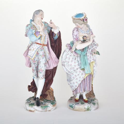 Appraisal: Pair of Wallendorf Large Figures of a Lady and Gallant