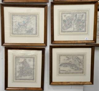 Appraisal: Group of six S August Mitchell county maps including Italian