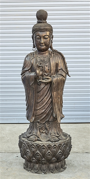 Appraisal: Chinese bronze standing Buddha x x approx Condition wear