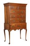 Appraisal: HIGHBOY - th c two-part country Queen Anne walnut flat