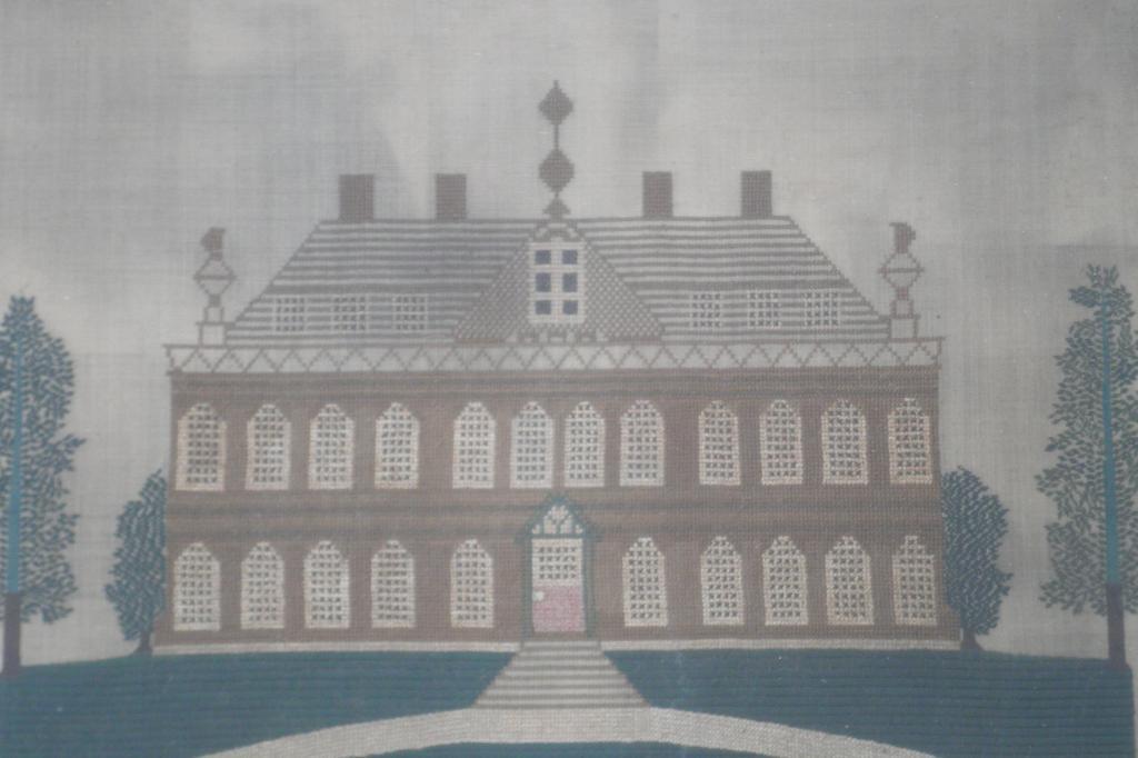 Appraisal: An early thC embroidered picture of Noseley Hall the seat