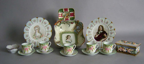 Appraisal: Sixteen pcs of misc painted porcelain