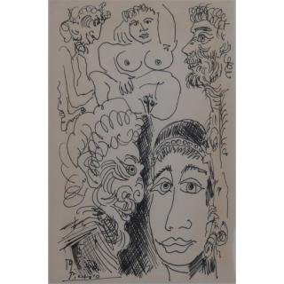 Appraisal: After Pablo Picasso Spanish - Black and white print Signed