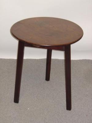 Appraisal: A MAHOGANY CRICKET TABLE early th century the plain circular