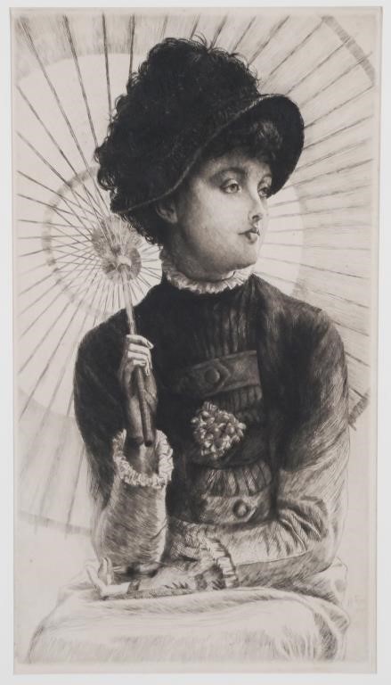 Appraisal: Titled L' t Summer a drypoint etching by Tissot French