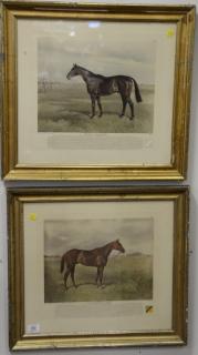 Appraisal: Pair of colored horse prints after Franklin Brooke Voss including