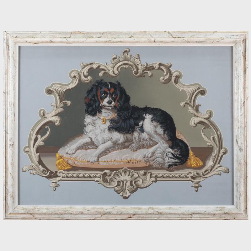 Appraisal: th Century School Portrait of a King Charles Spaniel on