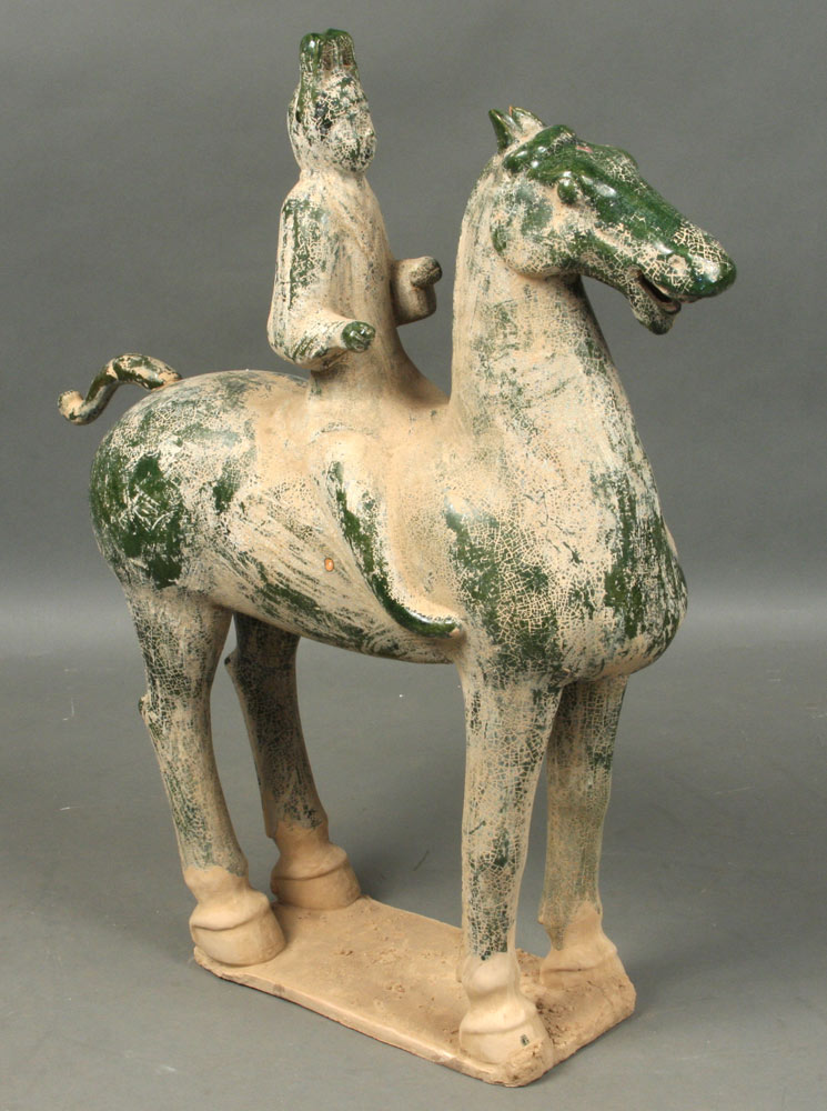 Appraisal: - Chinese Glazed Pottery Tang Style Horse Chinese glazed pottery