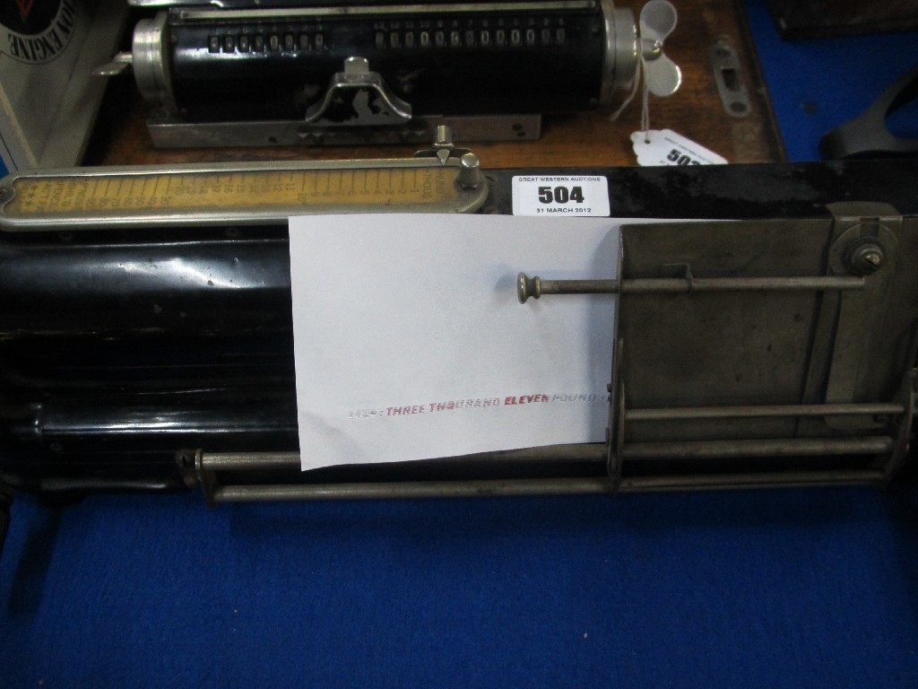 Appraisal: Todd protectorgraph cheque writing machine By Halsby Co Ltd