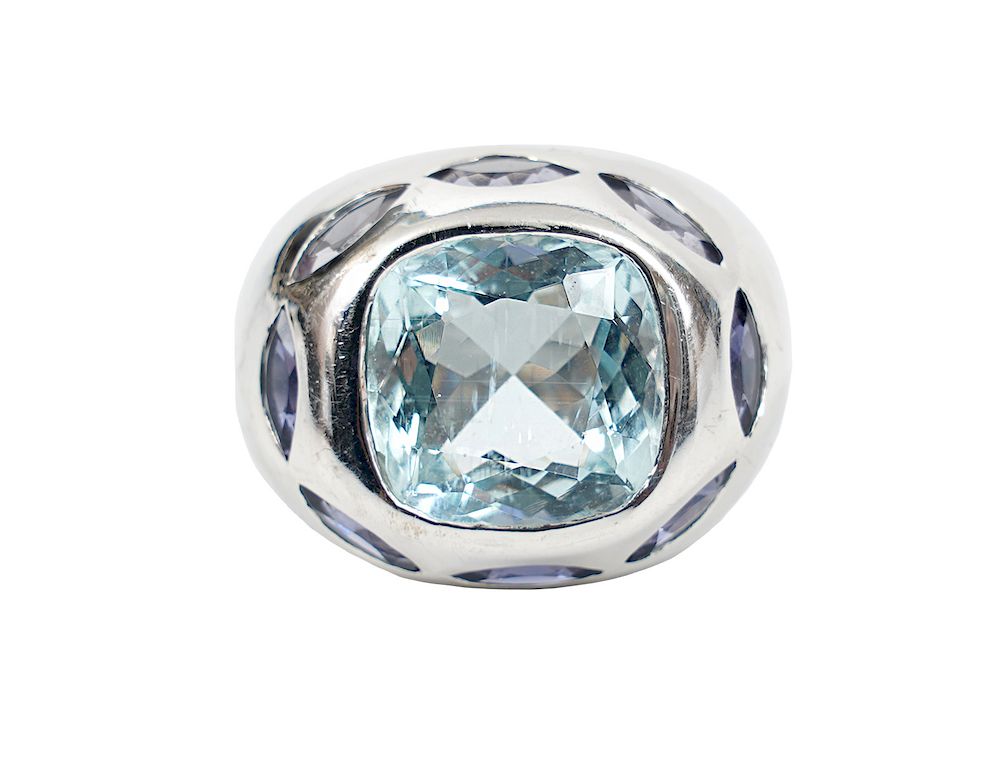 Appraisal: kt White Gold Aquamarine Tanzanite Ring Aquamarine Tanzanite and kt