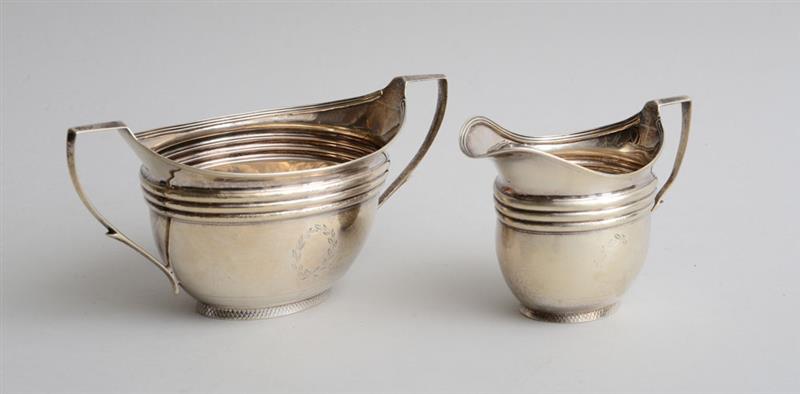 Appraisal: SCOTTISH GEORGE III SILVER CREAMER AND SUGAR SET EDINBURGH Each