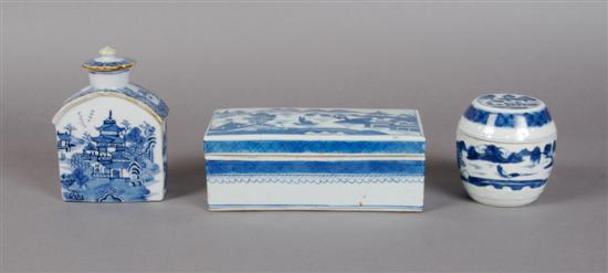 Appraisal: A Group of Three Chinese Porcelain Lidded Vessels Width of