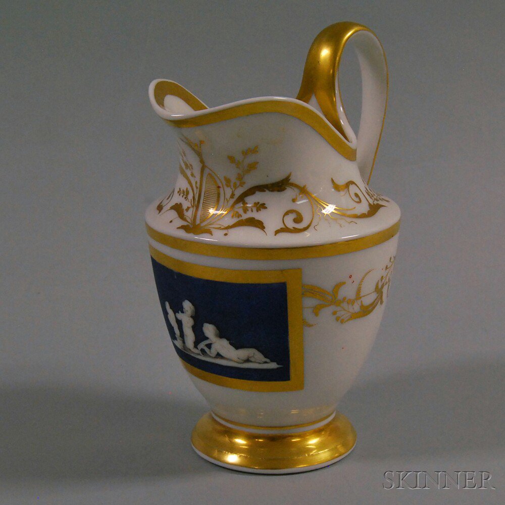 Appraisal: Paris Porcelain Jug last quarter th century with gilt foliate