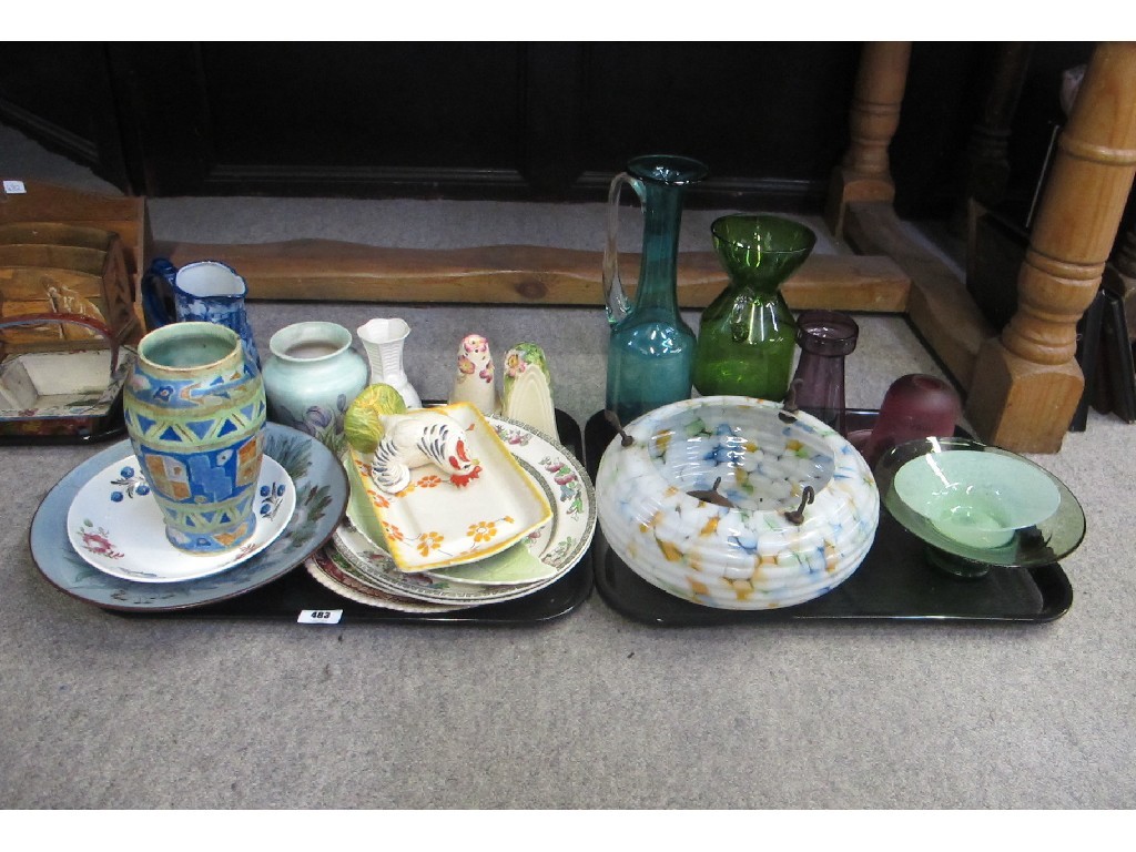 Appraisal: Two trays of assorted ceramics and glass Carlton Ware dish