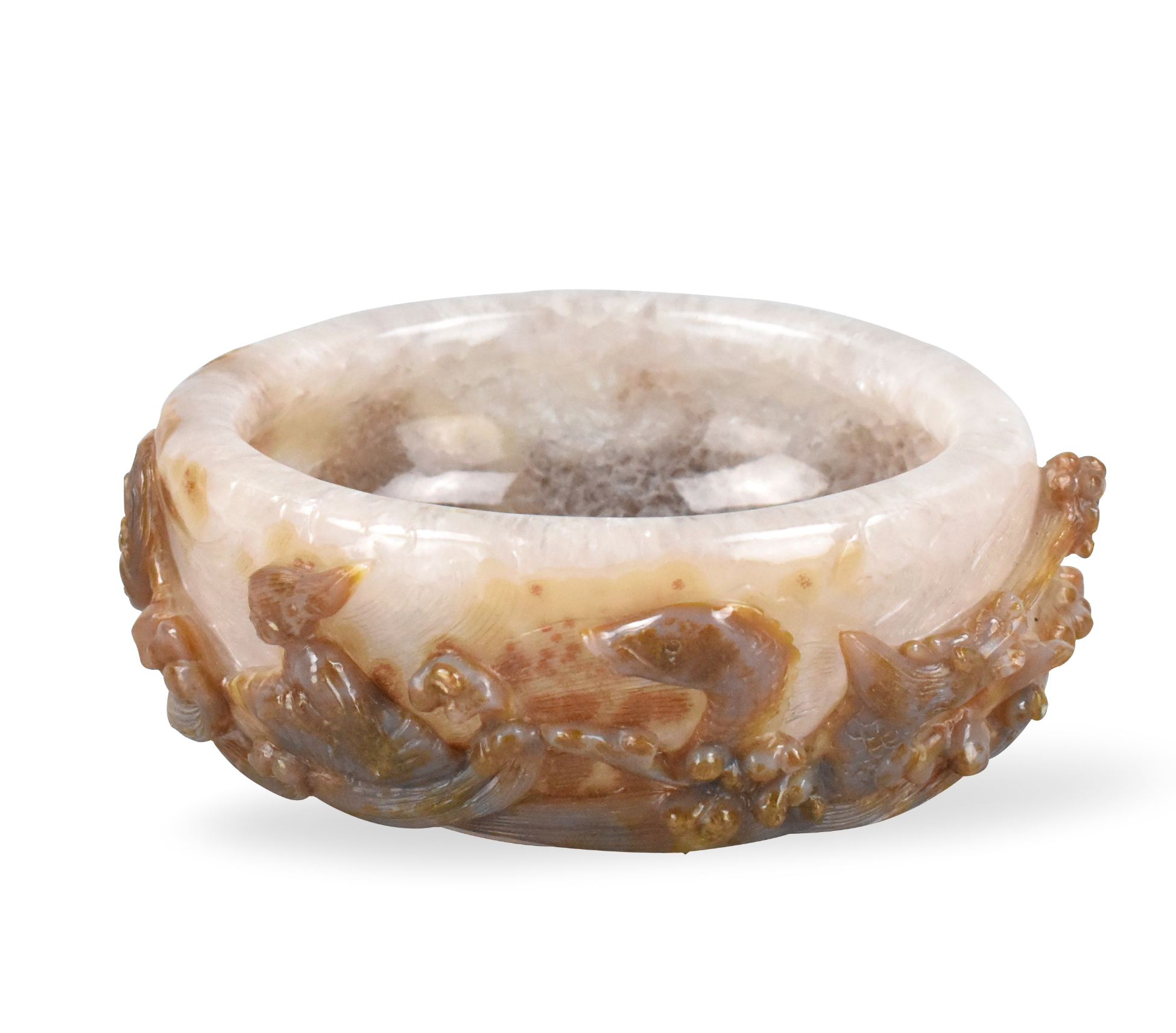 Appraisal: A Chinese Qing Dynasty agate on quartz thick washer with