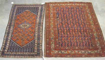 Appraisal: Two rugs a Malayer rug West Persia circa ft in