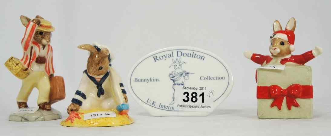 Appraisal: Royal Doulton Bunnykins Figures Father Bunykins DB Sailor DB Christmas