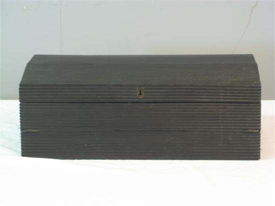 Appraisal: Early th Century ebony writing box hinged cover enclosing various