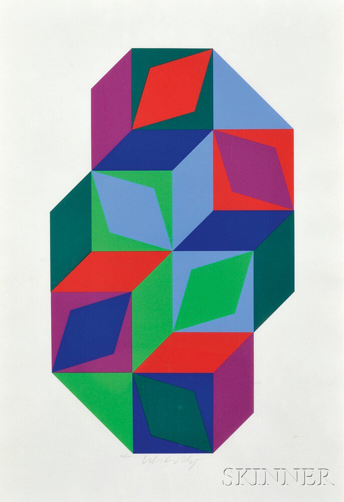 Appraisal: Victor Vasarely Hungarian French - Untitled edition of Signed Vasarely-