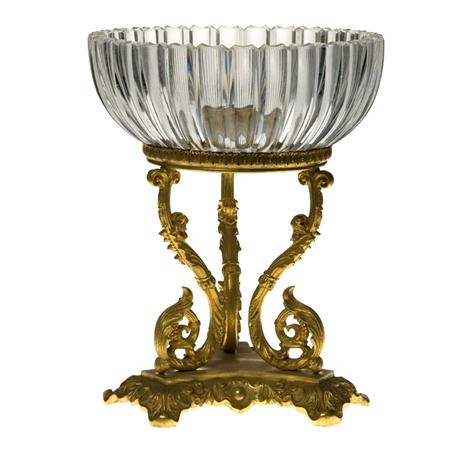 Appraisal: Louis XVI Style Gilt-Metal and Cut Glass Center Bowl Estimate