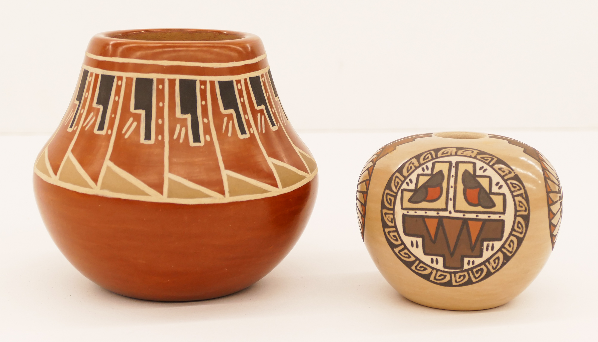 Appraisal: pc Santa Clara Southwest Pottery Includes a Barbarita Naranjo red