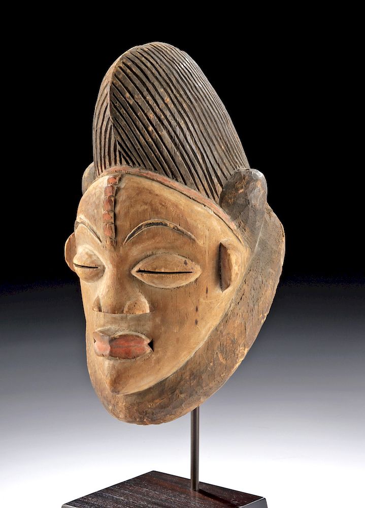 Appraisal: Early th C African Punu Painted Wood Female Mask Central