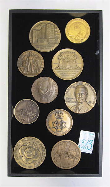 Appraisal: COLLECTION OF TEN BRONZE MEDALS Old Oregon Trail c D