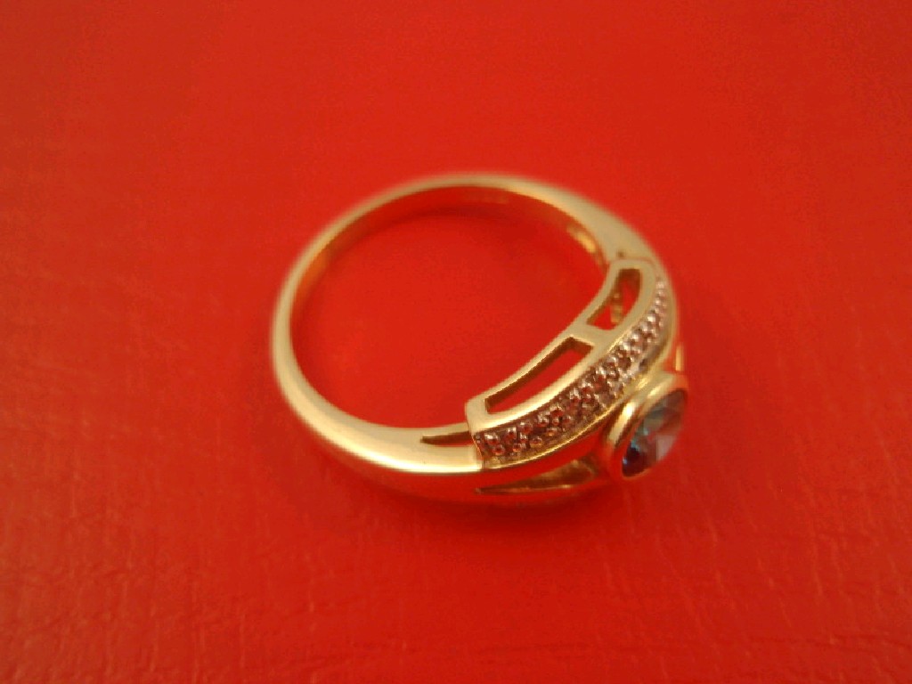 Appraisal: An ct gold stone set dress ring a central round