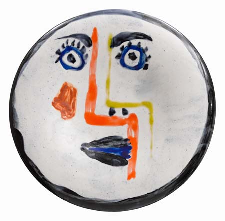 Appraisal: PABLO PICASSO Visage No Terre de fa ence round plate