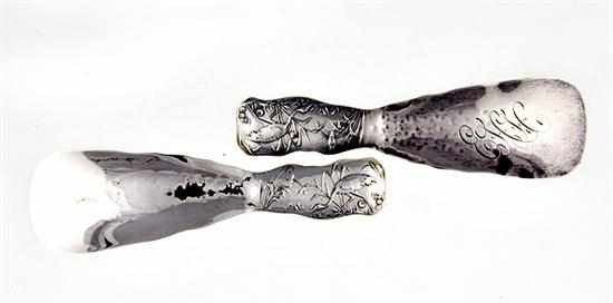 Appraisal: Fine Whiting Japanese Aesthetic decorated sterling shoehorns New York circa