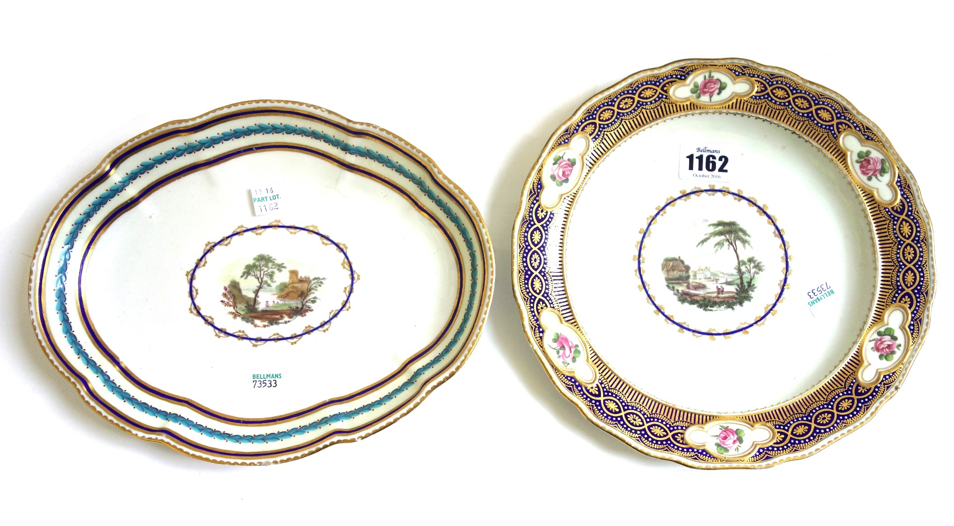 Appraisal: A Derby plate circa - painted with pattern a landscape