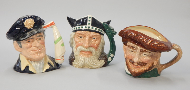 Appraisal: Three large Royal Doulton character jugs Yachtsman Viking and Drake