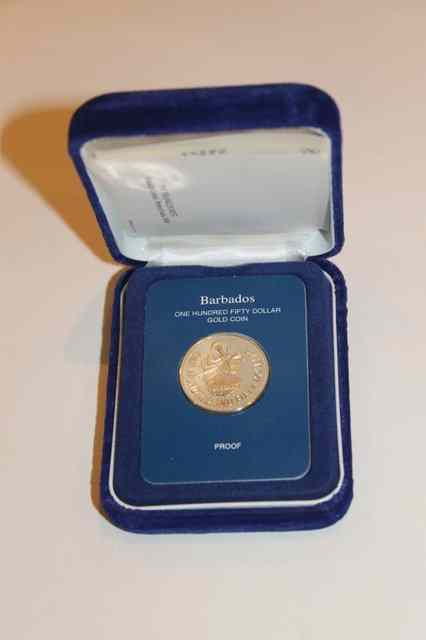 Appraisal: A BARBADOS ONE HUNDRED AND FIFTY DOLLAR GOLD PROOF COIN