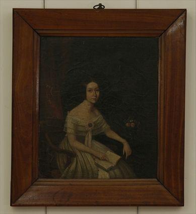 Appraisal: American School Portrait of a Seated Woman Oil on Canvas